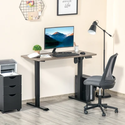 Vinsetto Secretária elétrica de pé Mesa ajustável em altura para escritório com 4 teclas de memória automática inteligente 120x60x72-116 cm moldura Preto