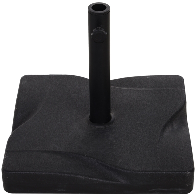 Outsunny Base para Chapéu de Sol Quadrada Suporte para Chapéu de Sol para Mastros com Diámetro de 30mm 35mm e 38mm 41,5x41,5x35cm Preto