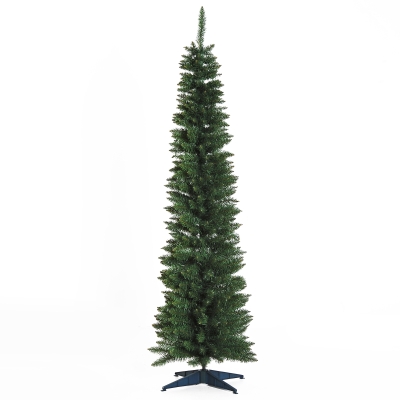 HOMCOM Árvore de Natal Artificial 180cm Ignífugo com 390 Pontas de Ramo PVC e Suporte de Metal Decoração de Natal para Interiores Fácil de Montar Verde