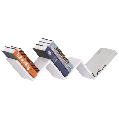 HOMCOM stante de parede em forma de W Decoração para escritório sala de estar 80,6x16x15,2 cm Branco