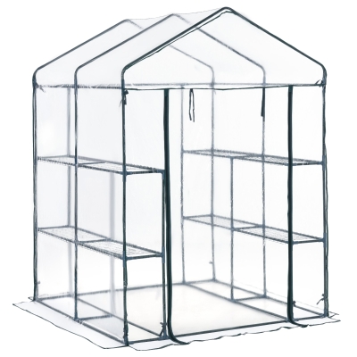 Outsunny Serre de Jardin Transparente 143 x 143 x 195 cm