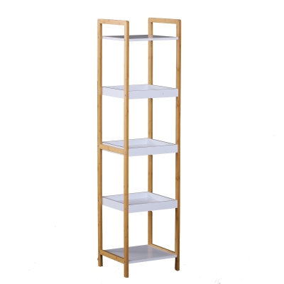 Homcom Etagère en bambou de salle de bain étagère 32L x 30l x 130H cm