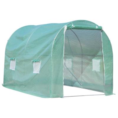 Outsunny Serre de Jardin Tunnel en Acier Vert 300 x 200 x 210 cm