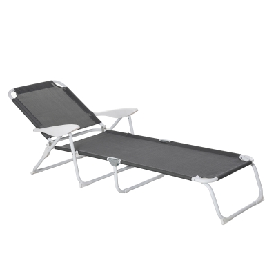 Transat pliable inclinable 4 positions métal époxy textilène