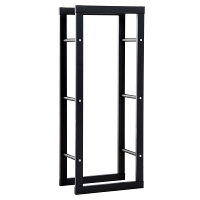 Homcom Etagère Porte Bois de Cheminée Noir 40 x 25 x 100 cm