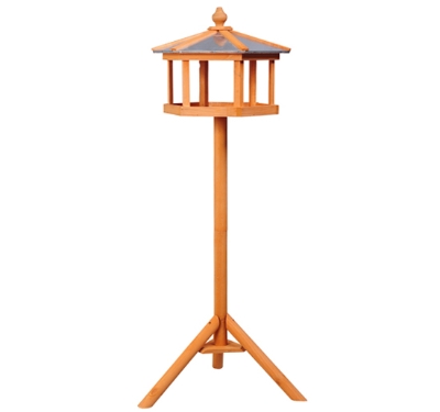 PawHut Mangeoire à Oiseau sur pied en Bois 113 cm