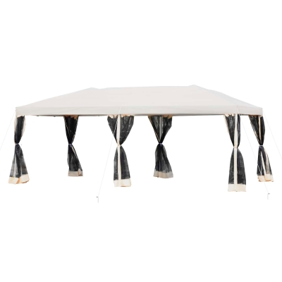 Outsunny Tonnelle Barnum Pliante en Métal Beige 600 x 300 x 255 cm