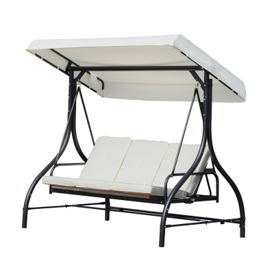 Outsunny Balancelle de Jardin en Métal Beige 185 x 125 x 173 cm