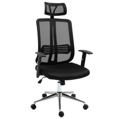 Fauteuil de bureau manager grand confort dossier ergonomique à bascule têtière hauteur assise réglable nylon revêtement synthétique noir