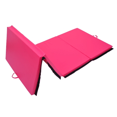 Homcom Tapis de Gymnastique et Fitness Pliable Rose 305 x 122 x 5 cm