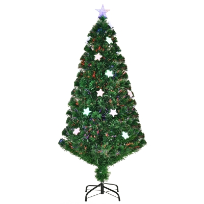 Sapin de Noël artificiel lumineux fibre optique LED multicolore