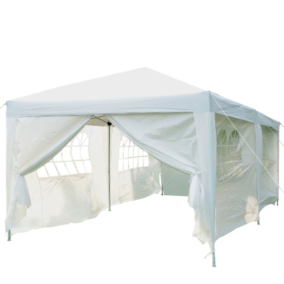 Outsunny Tonnelle Barnum Pliante en Métal Blanc 600 x 300 x 250 cm