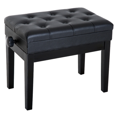 HOMCOM Tabouret de Piano avec Coffre de Rangement en Similicuir Noir