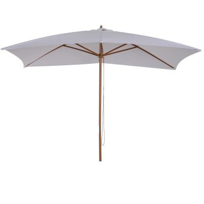 Outsunny Parasol droit rectangulaire de jardin grande taille dim. 3L x 2l x 2,5H m blanc