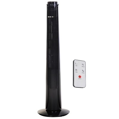 Ventilateur colonne tour oscillant 50 W avec télécommande noir