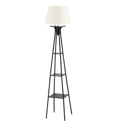 Lampadaire étagère design contemporain noir crème