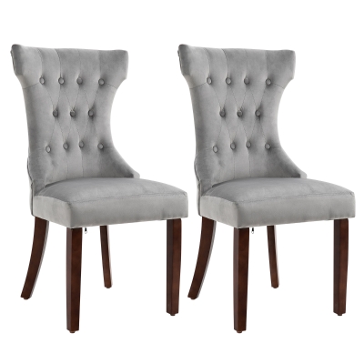 Lot de 2 chaises de salle à manger style chesterfield