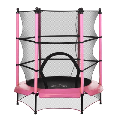 Trampoline jardin enfants Ø 1,40 × 1,62H m rose