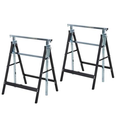 Homcom Lot de 2 Tréteaux Pliables Téléscopiques Noir