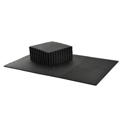 Homcom Tapis Interconnectables en Plastique Noir 62 x 62 x 1 cm