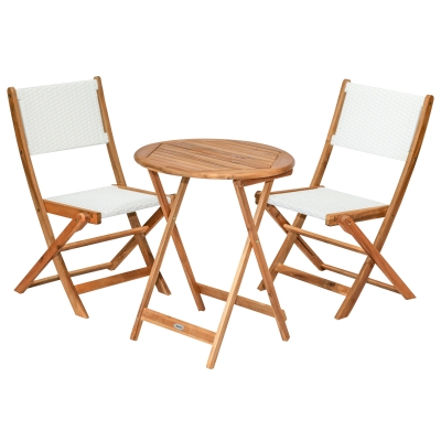 Ensemble bistro de jardin pliable 2 places 3 pièces