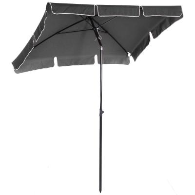 Outsunny Parasol rectangulaire inclinable alu acier polyester haute densité diamètre 2 m gris