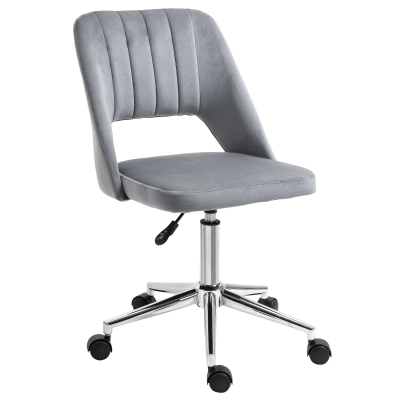 Chaise de bureau design contemporain métal aspect velours