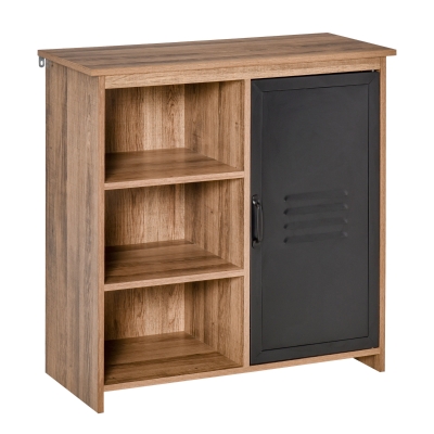 Buffet design industriel 3 niches placard porte métal noir