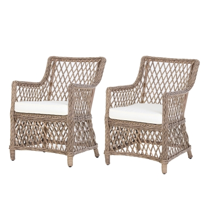Lot de 2 fauteuils lounge de jardin style cosy