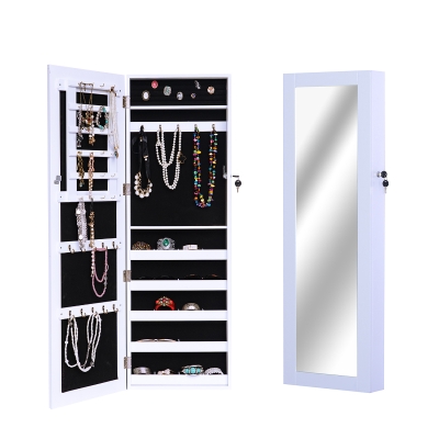 HOMCOM Armoire à Bijoux Blanche 37 x 10 x 112 cm