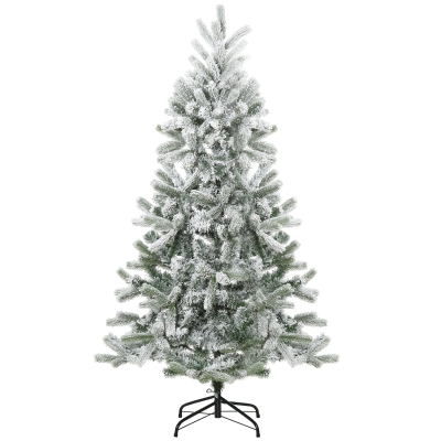 Sapin de Noël artificiel enneigé Ø 90 x 150H cm 521 branches épines imitation Nordmann