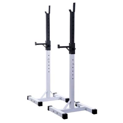 HOMCOM Soporte para Barra de Pesas Estante Ajustable de 12 Niveles Barra Levantamiento Pesas Gimnasio Max. 150 KG Acero 52x48x108-163 cm Blanco
