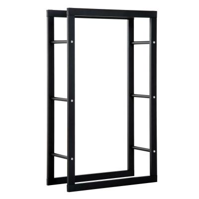 Homcom Etagère Porte Bois de Cheminée Noir 60 x 25 x 100 cm
