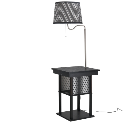Table d'appoint lampadaire en bois
