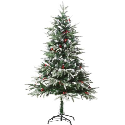 Sapin de Noël artificiel enneigé 451 branches 56 houx