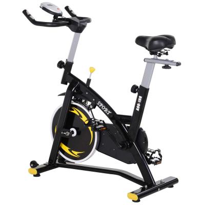 HOMCOM Bicicleta Estática Profesional Bicicleta Fitness con Pantalla LCD Asiento e Ejercicio Regulables Resistencia Magnética 47x120x104.5-117cm