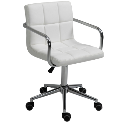 Chaise de bureau manager revêtement synthétique capitonné blanc