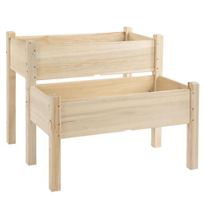 Outsunny Hochbeet 2 Stufen 86 cm x 85 cm x 72 cm