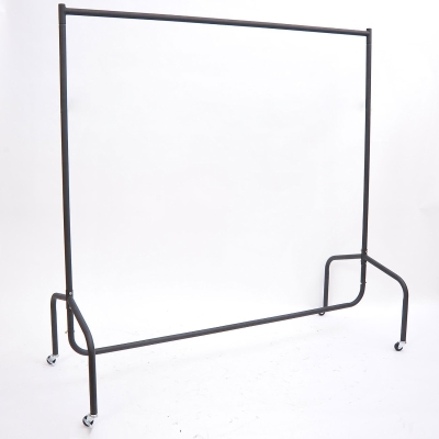 HOMCOM Colgador de Ropa Perchero Colgador 150x60x170 cm Organizador Armarios con Ruedas Hierro Negro