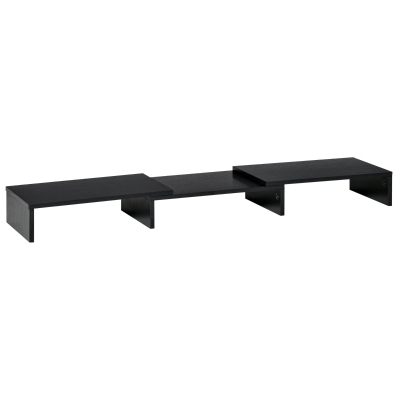 Vinsetto Monitorständer Länge Winkel verstellbar doppelter Bildschirmständer Holzregal Monitorhalter für Computerbildschirm Laptop 80-117 x 23,5 x 10 cm