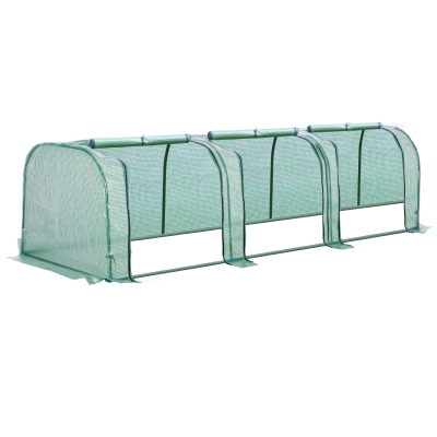 Mini serre de jardin serre à tomates fenêtres avec zip enroulables vert
