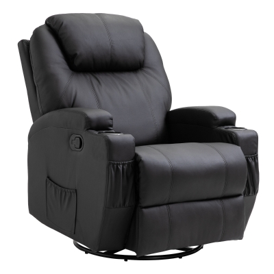 HOMCOM Faux Leather Electric 8-Point Vibration Massage Recliner Sofa Chair with Remote