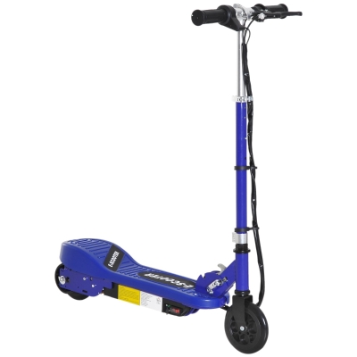 HOMCOM Folding Electric Kids Scooter Ride on Age 7-14, Blue/Black