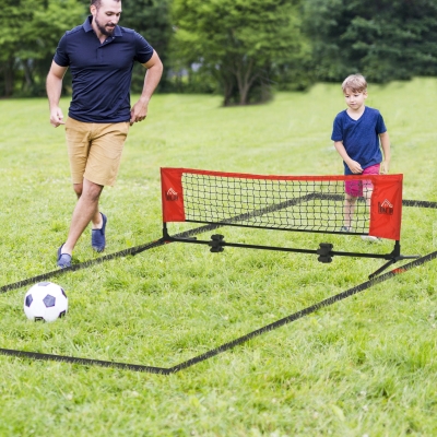 HOMCOM 2.6m Double-Sided PE Net Sports Net Black/Red
