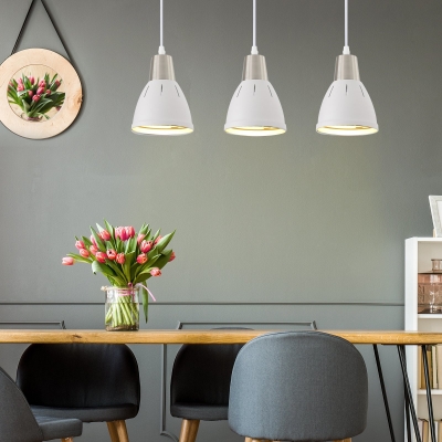 HOMCOM 3 Lights Pendant Lamp, Metal, Ф13x16Hx55L cm-White