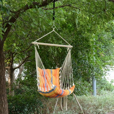 Outsunny Hanging Swing Chair, Seat Size:57W x 47.5D cm-Multi-Colour Stripes