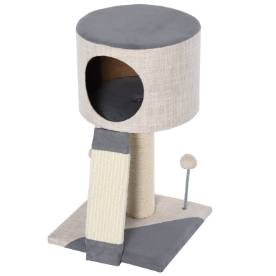 PawHut Cat Tree Tower Activity Center w/ Sisal & Funny Ball Condo