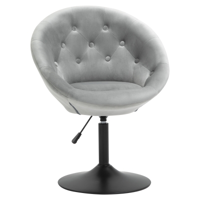 HOMCOM Dining Height Bar Stool Tufted Fabric Adjustable Height Armless Swivel Seat