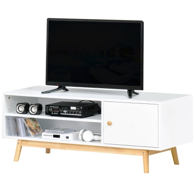 HOMCOM TV Cabinet Unit for TVs up to 50'' Flat Screen Console Table w/ Shelves and Door