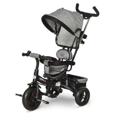 HOMCOM Toddlers 2-in-1 Cloth Tricycle Stroller Grey